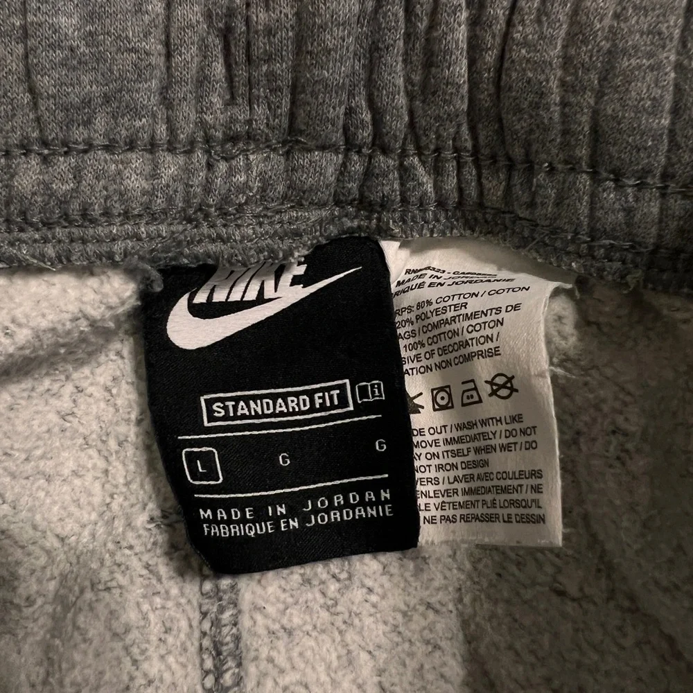 Nike Kids Gray Joggers with Black Logo